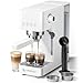 AMZCHEF 20-Bar-Professional-Espress... 1350W Coffee Machine with Milk Frother, Flexible Brewing Options, Compact Espresso Machine for Cappuccino, Latte, White