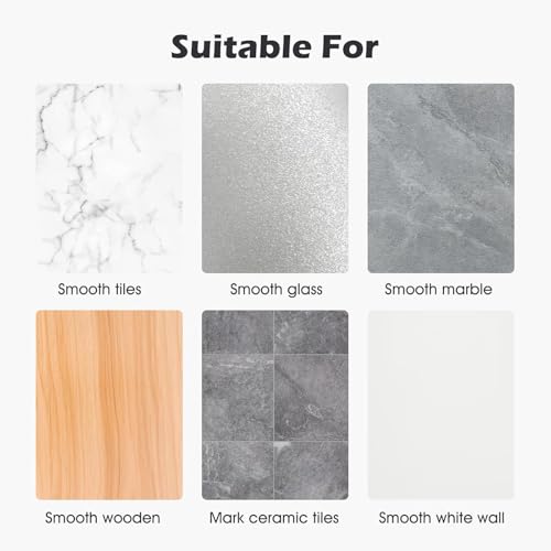 Jimkply Duschhalterung, Shower Head Holder und 10 Pcs Bodenablaufaufkleber, Duschkopfhalterung Ohne Bohren, Badzubehör Duschhalter(Silber)