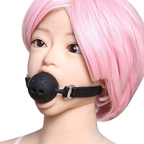 Silikon Knebel Mundknebel Silikon Ball Gag mit Luftlöchern Verstellbarer SexSpiele Ballknebel (Medium Ø4.5cm)