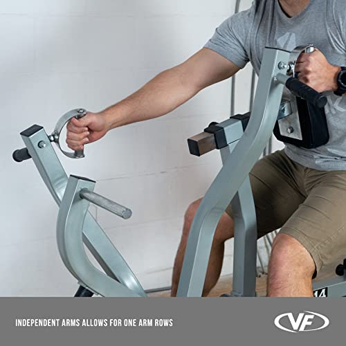 Image of Valor Fitness Seated Row Machine - Plate Loaded with Converging Arms & Multi-Grip Handles, 400 lb Capacity, 2 inch Plate Adapters for Back & Chest Strength Training Home Gym Equipment