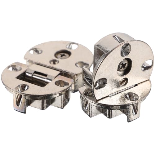 FONDOTIN 2個 鋳造亜合製セルフサポート転式ラウンドヒンジ 静音ダンパー内蔵 キッチン バスルーム ガレージ用キャビネット扉 折りたたみ式