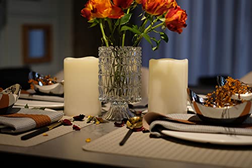 Image of NONNO&ZGF 4X6'' Outdoor IP44 Warm White LED Rainproof Waterproof Candles, Flameless Battery LED Pillar Candle with Remote and Timer, Resin, No Melt, 2 Pack