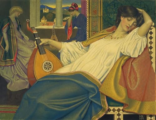 Affiche La Belle au bois dormant de Edward Southall, impression sur toile salon 60x90cm