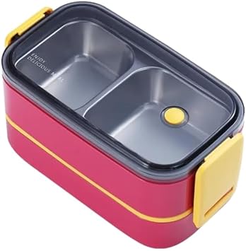 Horly  ki Katl  Paslanmaz  elik Kolay Kilitlenir Sefer Tas  Lunch Box - 1400 Ml. K rm z