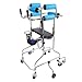 Adult Walker for Seniors Hemiplegia Rehabilitation Standing Frame, Lower Limb Training Walking Aid with Seat and Wheels, Adjustable Height for 59-71 Inch Adults