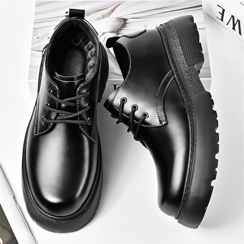 Men's Oxfords Shoes Comfortable Round Toe Business Casual Lace Up Derby Shoes Formal Platform Sneakers Leather Dress Shoes for Men2