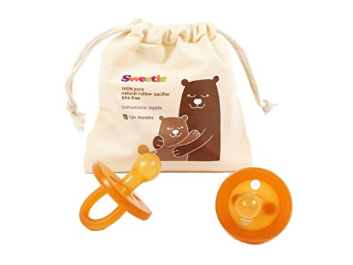 Sweetie Rubber Pacifier Natural Rubber Pacifier Rounded 1 Count Original Natural Rubber Pacifier (0-6 Small) #TOP5