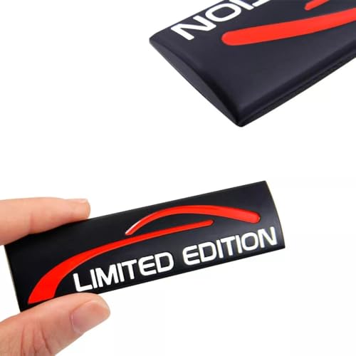 Image of Pair Set Limited Edition Car Emblem Premium 3D Sport Turbo Badge Auto Rear Trunk Side Decal Sticker (Black Red)