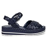 MAILAND AZULON Pons quintana Sandale Milano Blau aus geflochtenem Leder - 9798 322 AZULON - Größe, blau, 39 EU