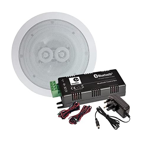 e Audio Recessed Ceiling Speaker 120 W Waterproof HiFi Stereo Amplifier B425BL Bluetooth 5.0 2 x 15 W Cover