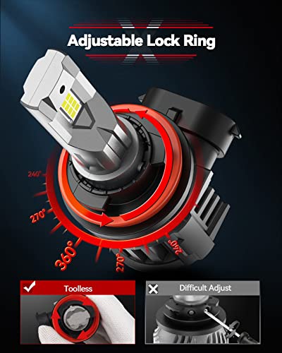 Laxmas 9005/Hb3 H11/H8/H9 Led Bulbs Kit, 36000Lm 600% Super Brightness, 6500K Cool White, Plug And Play, Wireless Mini Size Led Light Bulbs With Cooling Fan, Pack Of 4 #TOP4