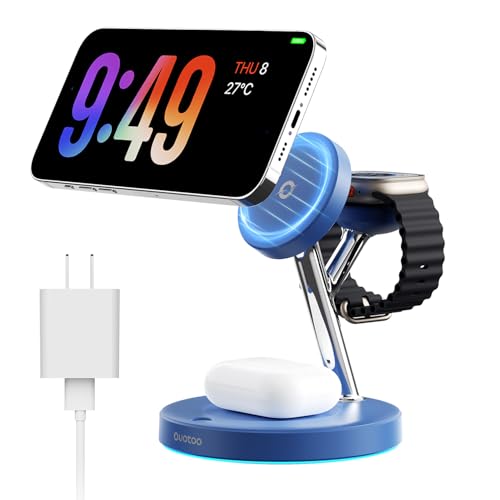 2025 3 in 1 Charging Station Compatible with Mag-Safe Charger Wireless Charger S - Photo 9 sur 37