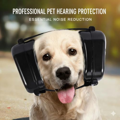 AIToWisely Dog Headphones for Noise Protection, Quiet Ear Muffs for 40-100lbs Dogs, Adjustable Headband with Soft Ear Cushions for Anxiety Relief, Fireworks, Grooming, Thunder (Black) by AIToWisely - Used condition - Image 4