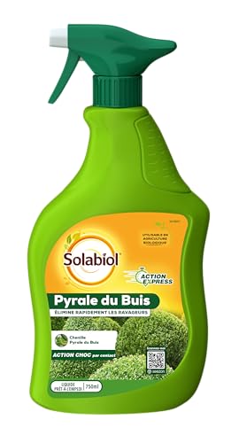 SOLABIOL Traitement Pyrale du Buis - A base d'Huile De Colza & Pyrèthre - Action Rapide Sur Larves et Chenilles - Prêt à l’Emploi - 750ml - Utilisable En...