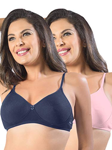 Image of SONARI Womens Non Padded Cotton Bra | Wire Free, Medium Coverage, Seamless Cups, Comfortable Polyester Cotton Blend Fabric | Adjustable Straps, Ideal for Everyday Wear - Smile