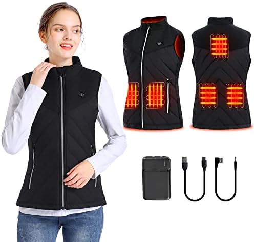 ZIFUMEI Women's Warming Heated Vest Adjustable Lightweight heating jacket for Women with Rechargeable Battery Pack Included (S)