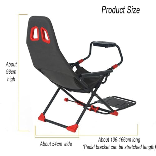 Cabina di Guida Pieghevole per simulatore di Guida con Supporto per Volante Regolabile e Sedile da Corsa ergonomico, Perfetto per Un'Esperienza di Guida realistica