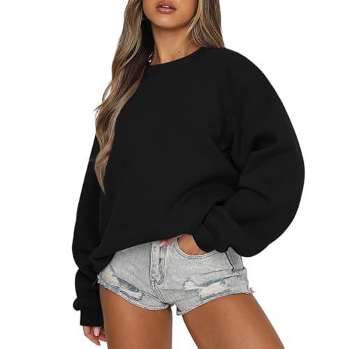 Crewneck Sweatshirts Women Fleece Oversized Long Sleeve Pullover Top Trendy Winter Fall Loose Fitting Preppy Clothes2