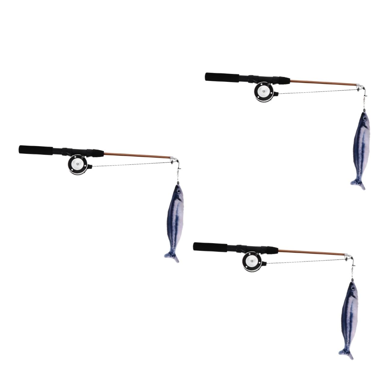 Happyyami 3 Pièces Chat taquin Interactive Cat Toy rétractable pour Chat Jouet Canne à pêche télescopique Jouets Poisson Chat Jouet pour Chat d'herbe à Chat Animaux
