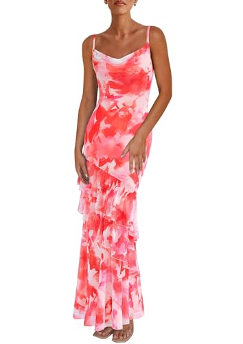 PRETTYGARDEN Maxi Dresses for Women 2026 Summer Tiered Floral Beach