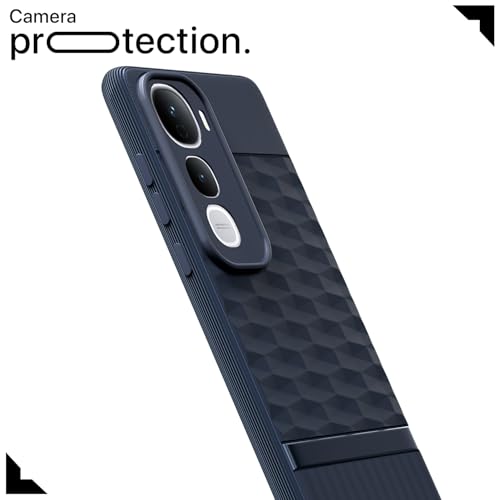 Image of Pikkme Back Cover for Vivo Y400 5G Camera Protection 3D Hexa Cube Design Silicone Protective Bumper Case (Blue)