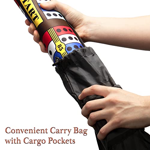 Tabletop Cribbage - Giant Spill-Resistant Neoprene Track Game Board (22" X 40") With 9 Pawns, Deck Of Cards, & Travel Carry Bag - Classic Family Board Game Night & Bar Games - 2-4 Players, 30+ Mins #TOP5