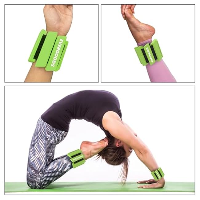 Wrist and Ankle Weights for Women and Men, Set of 2 (1lb Each) Wrist Weights with Sweatband, Adjustable Strap Leg Weights Perfect for Yoga, Pilates, Dance, Pool Workouts, and Jogging