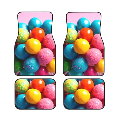 Tapis de sol voiture universels colorés et robustes pour l'avant et l'arrière | Lot de 4