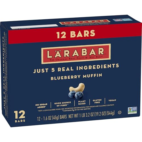 Larabar Blueberry Muffin, glutenfrei, vegan, Obst- und Nussriegel, 45 ml, 12 Stück