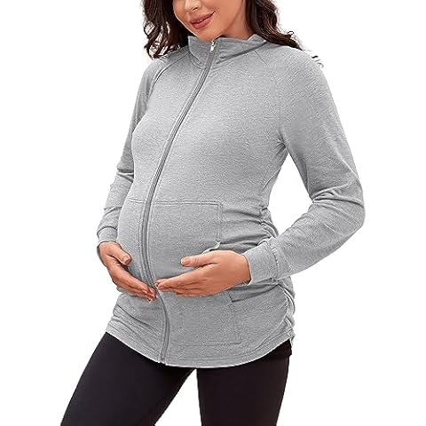 GINKANA Maternity Athletic Jacket with Pockets Cover