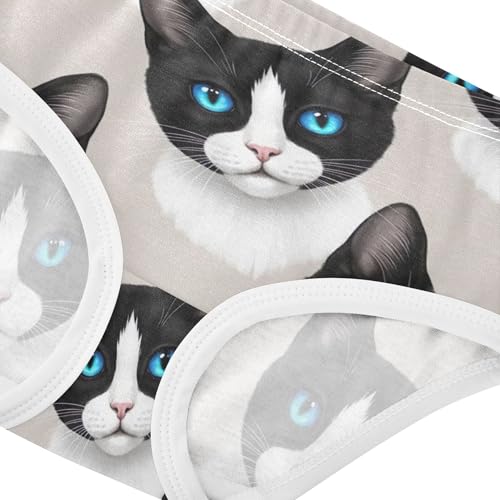 Cotton Girls Underwear Toddlers Black Kitten White Cats Girl Panties Cute Pattern Kids Undies Briefs 2t4