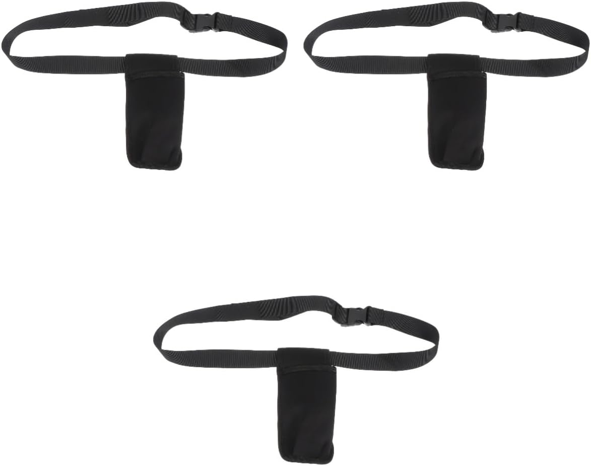 Angoily 3pcs Portable Bottle Holder Waist Pouch Creative Organizer for Professional Masseurs Lightweight and Convenient Storage Case for Massage Oils Black