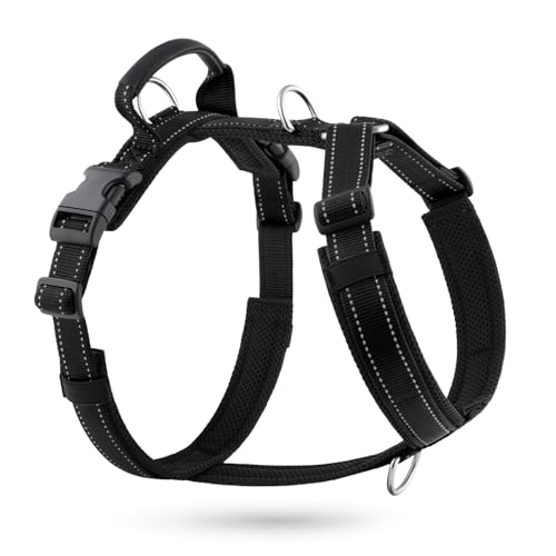 APakBak No Pull Dog Harness with Handle, Soft Mesh Padded Adjustable for Small Medium Large Dogs | Reflective Easy Walk Harness with Front Clip for Training, Running & Outdoor (Black, S) by APAKBAK - Used condition - US$18.04
