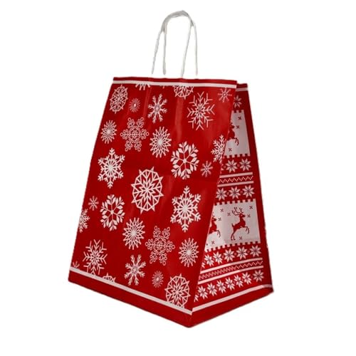 Sacola Kraft Branca - Natal 25 Rena 20x15x25 c/10un