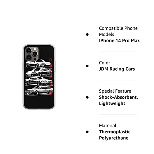 Compatible With Iphone 14 Pro Max Case Classic Jdm Legends Japanese Super Racing Car Black White Soft & Flexible Tpu Shockproof Print Transparent Phone Case Cover #TOP5