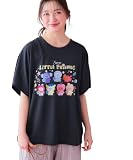 [ニッセン] BT21 ゆるシルエットドルマンTシャツ 大きいサイズ有 ネイビー 8L