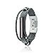 Misfit Ray Bracelet Fusion - fitjewels Leather Replacement Band - Available Colors Black, Gold and Gray (Black, S-M (5.5-6.5 inch))