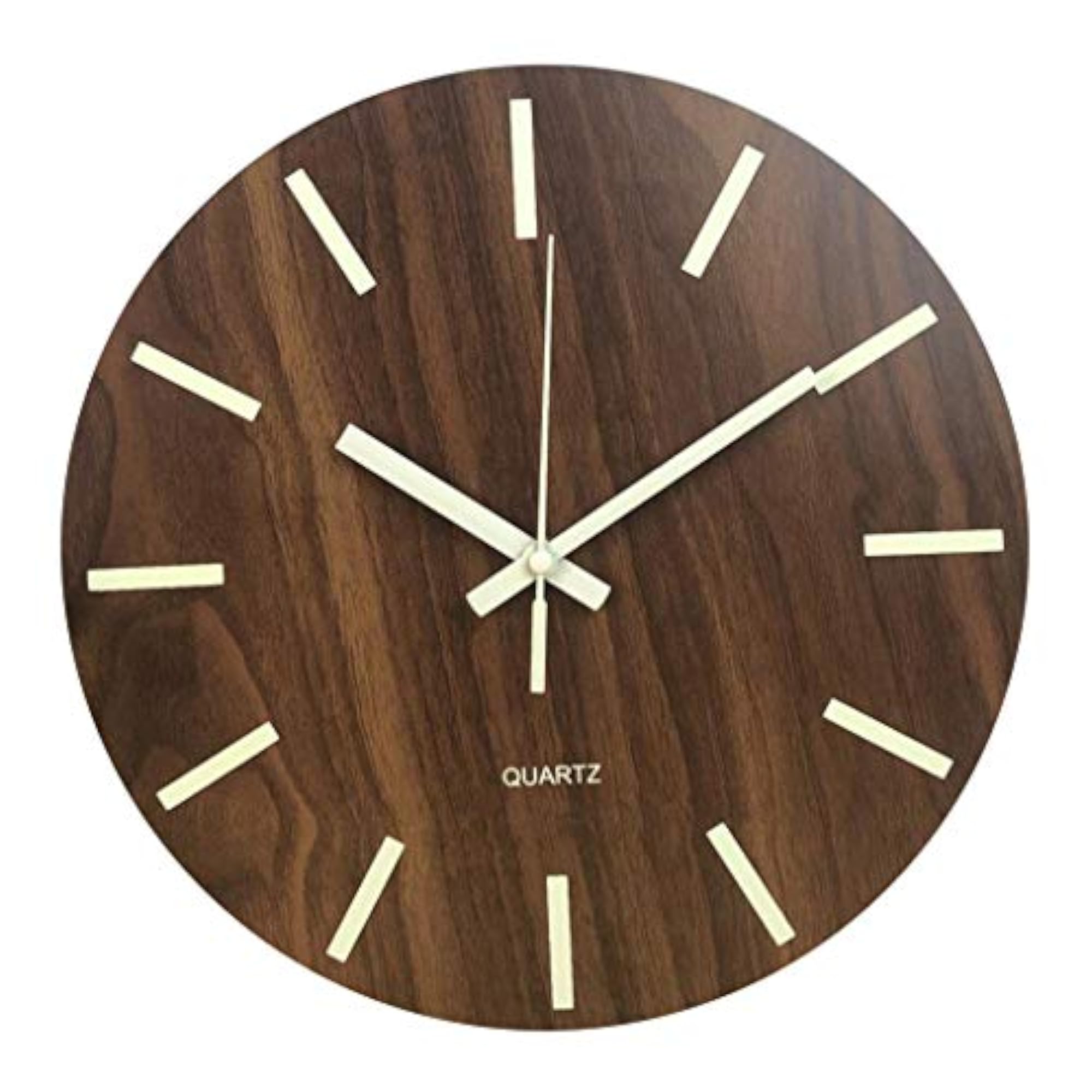 12'' Luminous Silent Quartz Wall Clock, Bedroom Night Clock