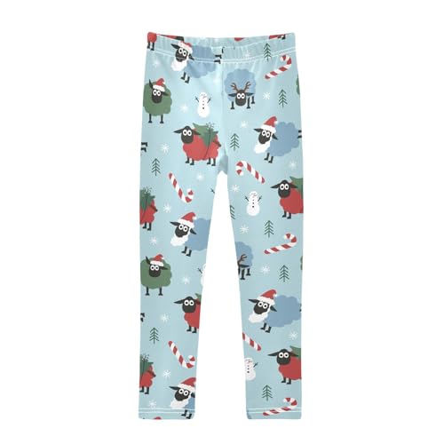 ZZKKO Girls Leggings Christmas Sheep Toddler Girls Clothes Leggings for Girls Toddler Girls Leggings 3-4T