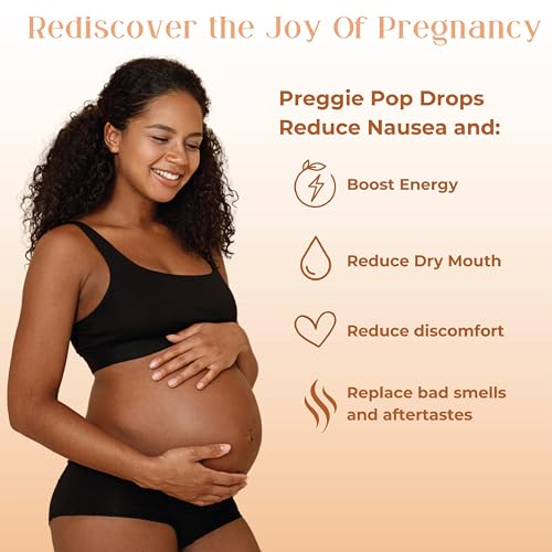 Image of Three Lollies Preggie Drops Pregnancy Nausea Relief Drops with Essential Oils, Morning Sickness and Queasy Stomach Support for Pregnant Women, Sour Lemon, 32 Count