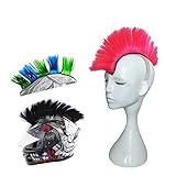 HHongJM Helmet Hawks Motorcycle Helmet Mohawk Synthetic Wigs for Bicycle/Almost Helmet/Stick Reusable Design