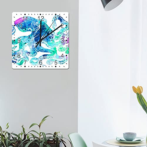 Horloge murale en forme de pieuvre rustique pour chambre cosy
