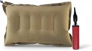 PM SQUARE Inflatable Travel Pillow, Beige, Soft Breathable Fabric, Lightweight Portable, Multi Position Support, with Hand... Price In India