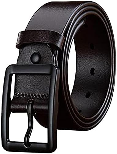 Cinto De Metal Retrô Preto Com Fivela De Pino Pele De Vaca Cintos De Couro Genuíno Para Homens Jeans