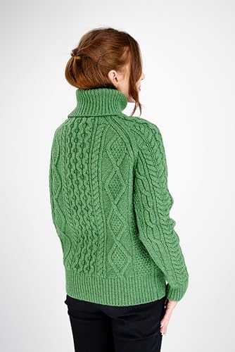 Image of SAOL Women's Wool Sweater Irish Cable Knit Jumper Made in Ireland