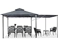 ABCCANOPY Gazebos for Patios 10x10 with Awning - Outdoor Steel Frame Gazebo with Extra Shade for Backyard Deck Garden Lawn (Dark Gray)