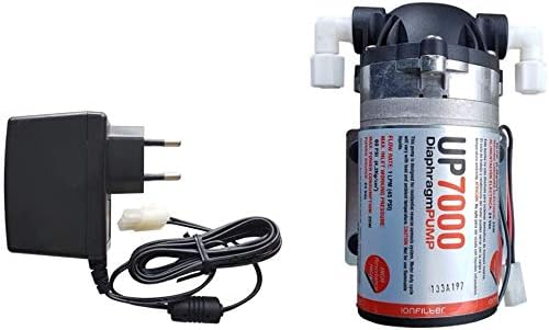 Reverse Osmosis Systems Pump UP7000 High Flow Booster Pump 75GPD 24 Volt with Power Supply 230 V for Water Filter Osmosis Drinking Water Treatment