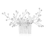 【Regalo Encantador】 El cepillo para el cabello con perlas de diamantes de imitación de cristal está exquisitamente hecho a mano, usarlo lo hará más noble y encantador, agregando un ambiente romántico a una boda al aire libre. Este es un gran regalo para tu amante, madre, hija, hermana, amiga o para ti mismo