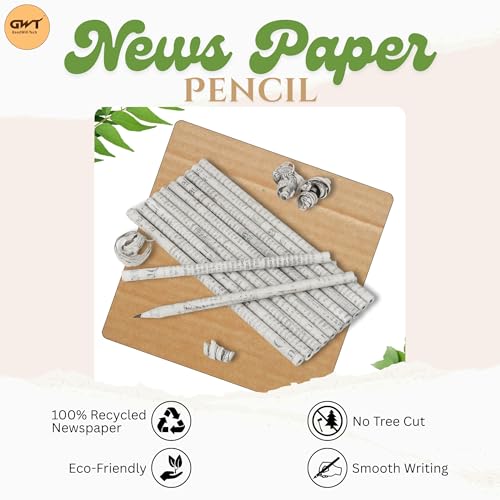 GoodWill Tech Seeds Pencil-Recycled News Paper-Eco-Friendly-Plantable Pencils Old Newspaper (Newspaper Pencil, 10)