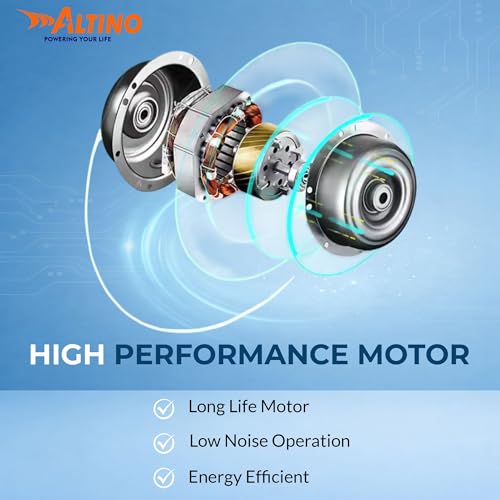 Image of Altino Premuim Powerful Oscillation Table Fan for Home & Office| High Air Delivery| Anti-Dust Decorative Star Rated Table Fan | 3 Speeds | Easy to Clean, 1 Yr Warranty (Blue White, 12 Inch)